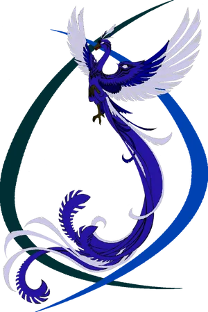 Majestic Blue Phoenix Art PNG Image