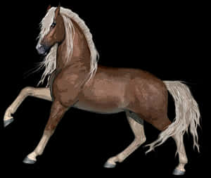 Majestic Brown Horse Illustration PNG image with transparent background