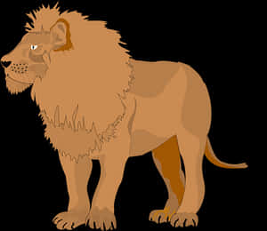 Majestic Brown Lion Illustration PNG image with transparent background