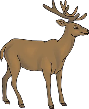 Majestic Brown Stag Illustration PNG Image