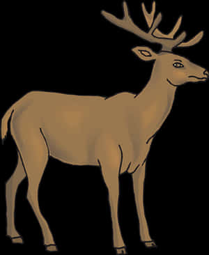 Majestic Brown Stag Illustration PNG image with transparent background
