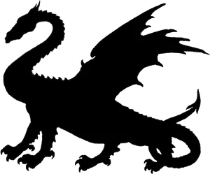 Majestic Dragon Silhouette PNG Image