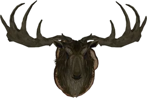 Majestic Elk Antlers Illustration PNG Image