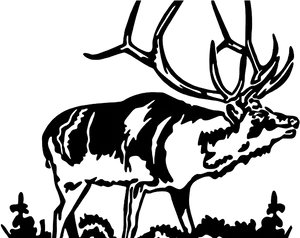 Majestic Elk Silhouette PNG Image