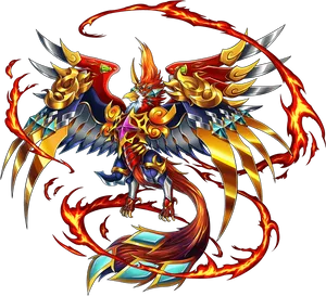 Majestic Flame Phoenix Art PNG Image