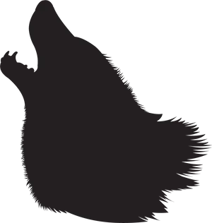 Majestic Howling Wolf Silhouette PNG Image