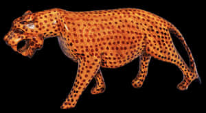 Majestic Leopard Black Background PNG image with transparent background