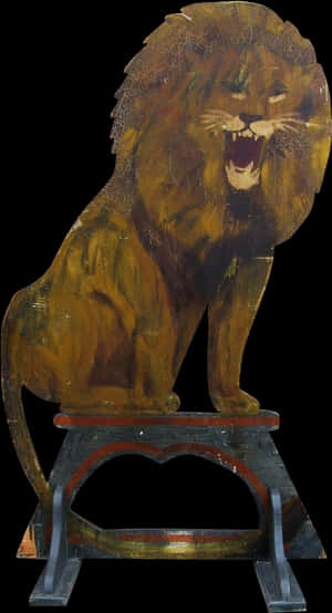 Majestic Lion Sculpture Artwork PNG image with transparent background