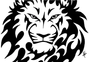 Majestic Lion Tattoo Design PNG Image