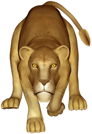 Majestic Lioness Prowling PNG Image