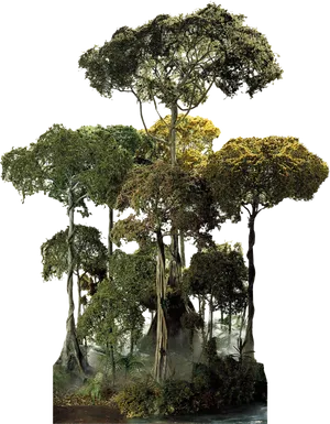 Majestic Rainforest Trees PNG Image