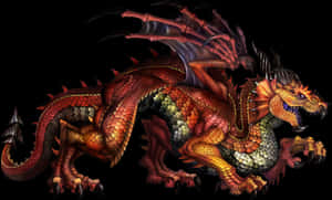 Majestic_ Red_ Dragon_ Artwork PNG image with transparent background