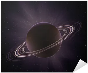 Majestic Ringed Planet Illustration PNG Image