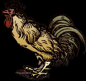 Majestic Rooster Illustration PNG image with transparent background