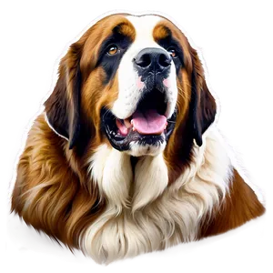 Majestic Saint Bernard Portrait Png Hiq21 PNG Image