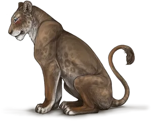 Majestic Sitting Lioness PNG Image