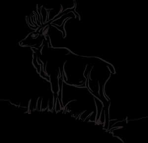 Majestic Stag Silhouette PNG image with transparent background