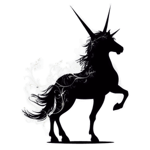 Majestic Unicorn Silhouette PNG prp PNG