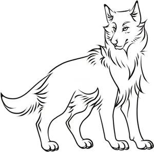 Majestic_ Wolf_ Outline.png PNG Image