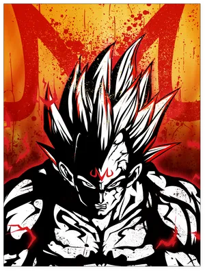 Majin Vegeta Artwork PNG Image