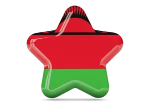 Malawi Flag Star Shape PNG Image