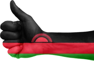 Malawi Flag Thumbs Up Gesture PNG Image