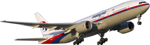 Malaysia Airlines Boeing777 Midflight PNG image with transparent background