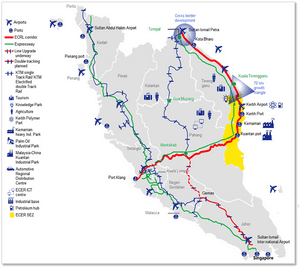 Malaysia E C R L Project Map PNG image with transparent background