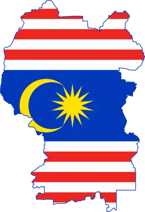 Malaysia Map Flag Overlay PNG Image