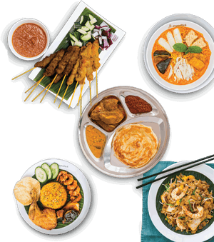 Malaysian Delicacies Collage PNG image with transparent background