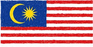 Malaysian Flag Artistic Texture PNG Image