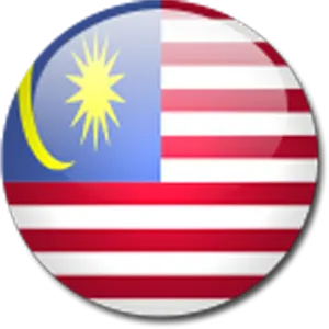 Malaysian Flag Button PNG Image