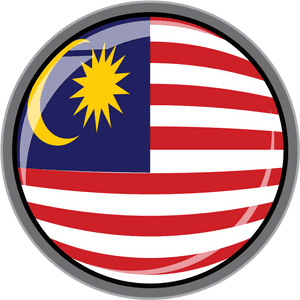 Malaysian Flag Button Graphic PNG image with transparent background
