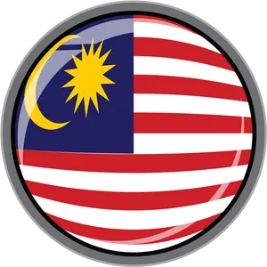 Malaysian Flag Button Graphic PNG Image