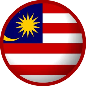 Malaysian Flag Button PNG Image