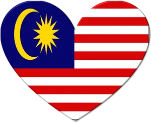 Malaysian Flag Heart Shaped PNG Image