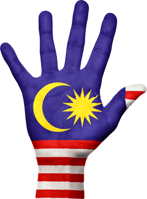 Malaysian Flag Painted Hand PNG image with transparent background