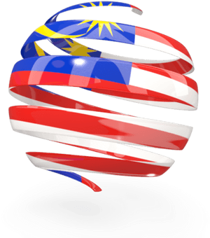 Malaysian Flag Ribbon Twirl PNG image with transparent background