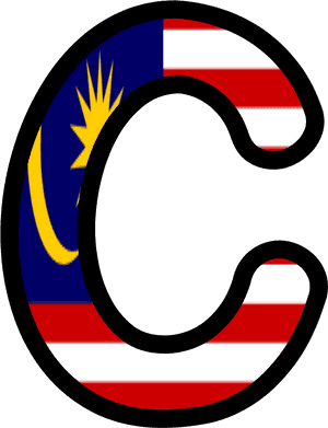 Malaysian Flag Stylized Letter C PNG image with transparent background
