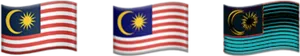 Malaysian Flag Trio Waving PNG Image