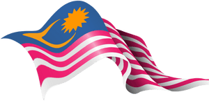 Malaysian Flag Waving PNG image with transparent background