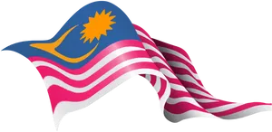 Malaysian Flag Waving PNG Image