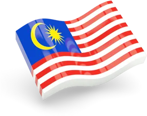 Malaysian Flag Waving Illustration PNG Image