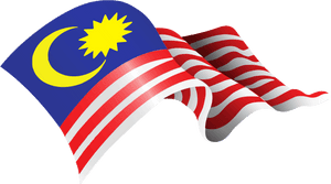 Malaysian Flag Waving PNG image with transparent background