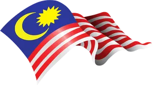 Malaysian Flag Waving PNG Image