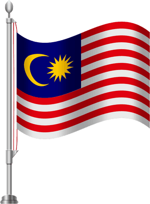 Malaysian Flagon Pole PNG image with transparent background