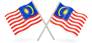 Malaysian Flags Crossed PNG image with transparent background