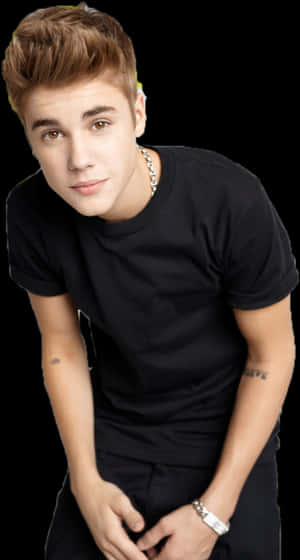 Male_ Celebrity_in_ Black_ Shirt_ Portrait PNG image with transparent background