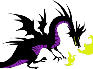 Maleficent_ Dragon_ Form_ Silhouette PNG Image