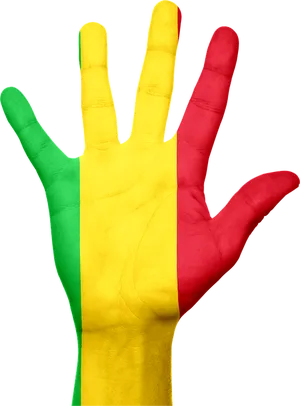 Mali Flag Painted Hand PNG Image